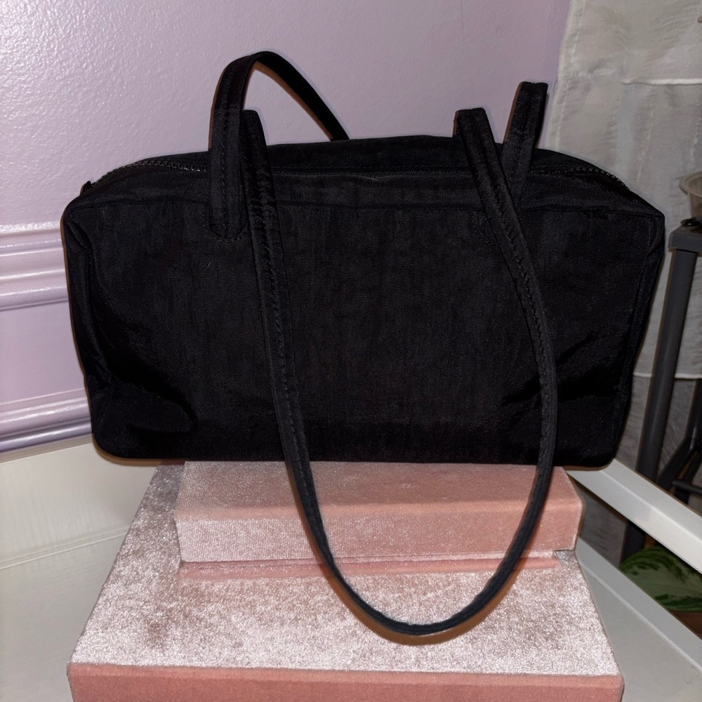 BAGGU Black Nylon Bowler Bag